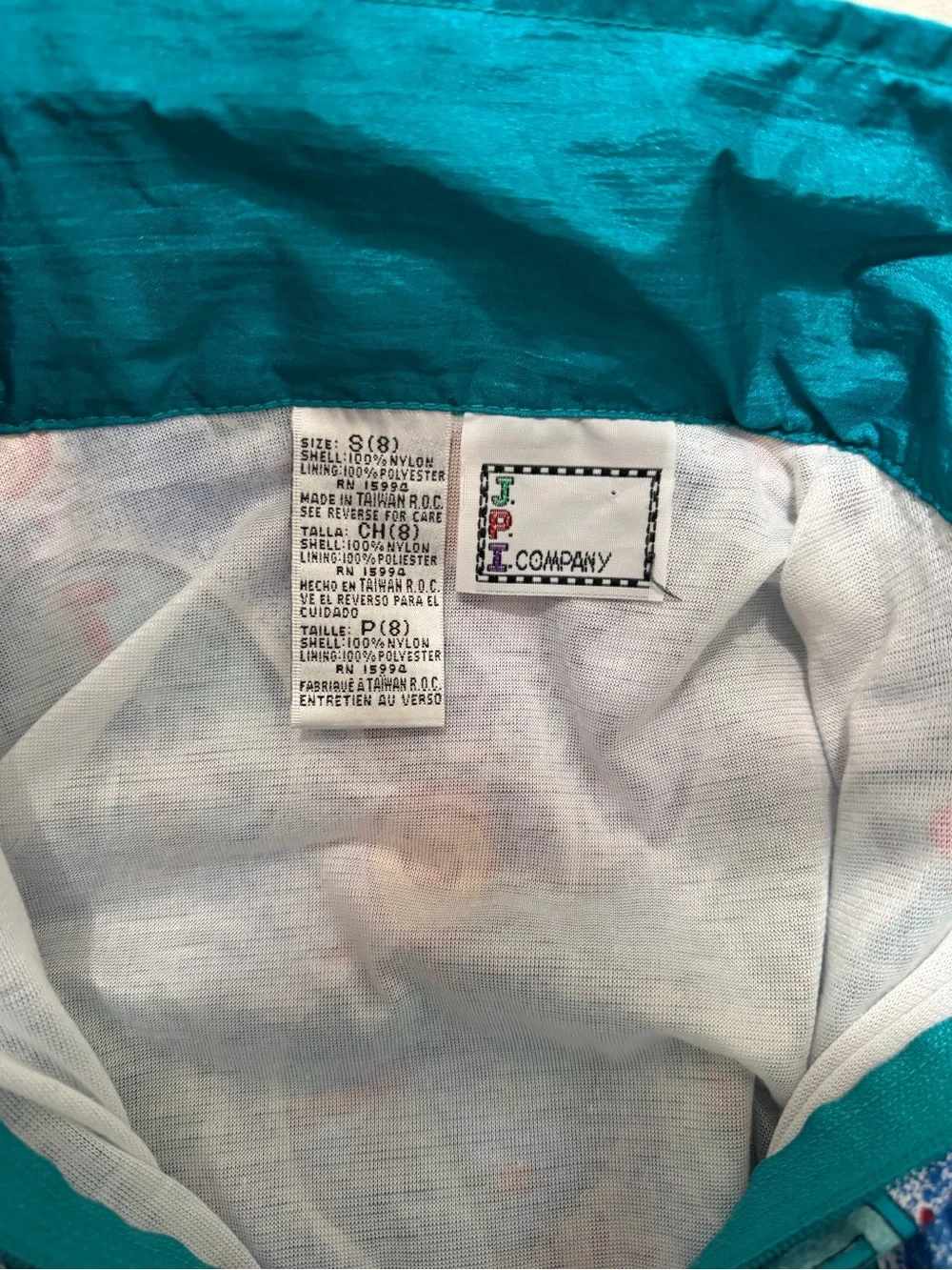 Vintage 90's JPI Company Graphic Tracksuit Set Bright Colorblock Windbreaker Set
